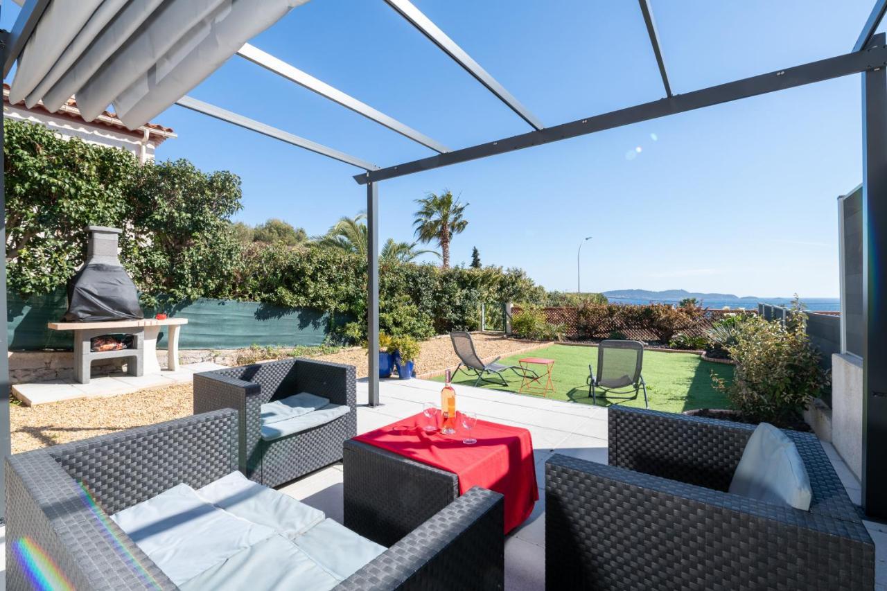 Face A La Mer Superbe Villa Terrasse Barbecue Le Pradet Carqueiranne Exterior photo