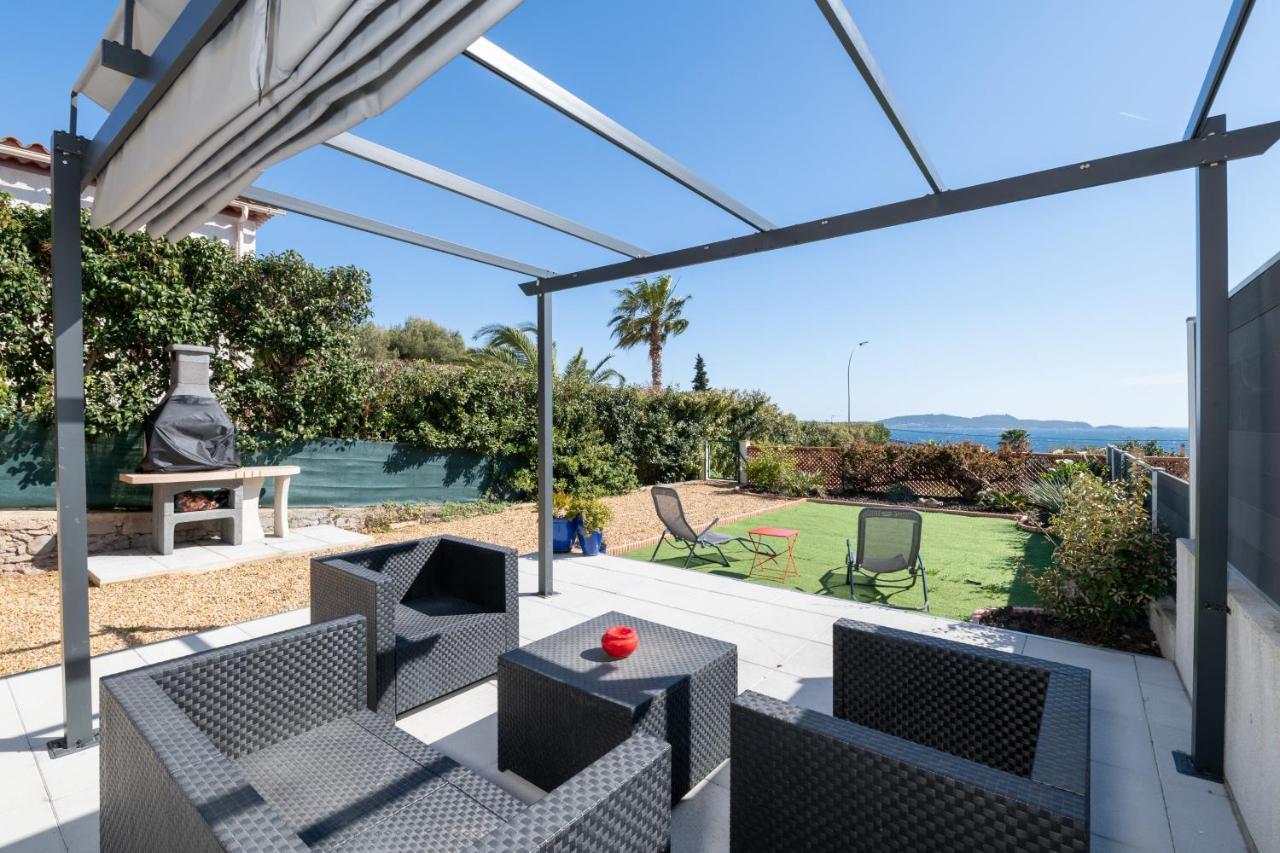 Face A La Mer Superbe Villa Terrasse Barbecue Le Pradet Carqueiranne Exterior photo